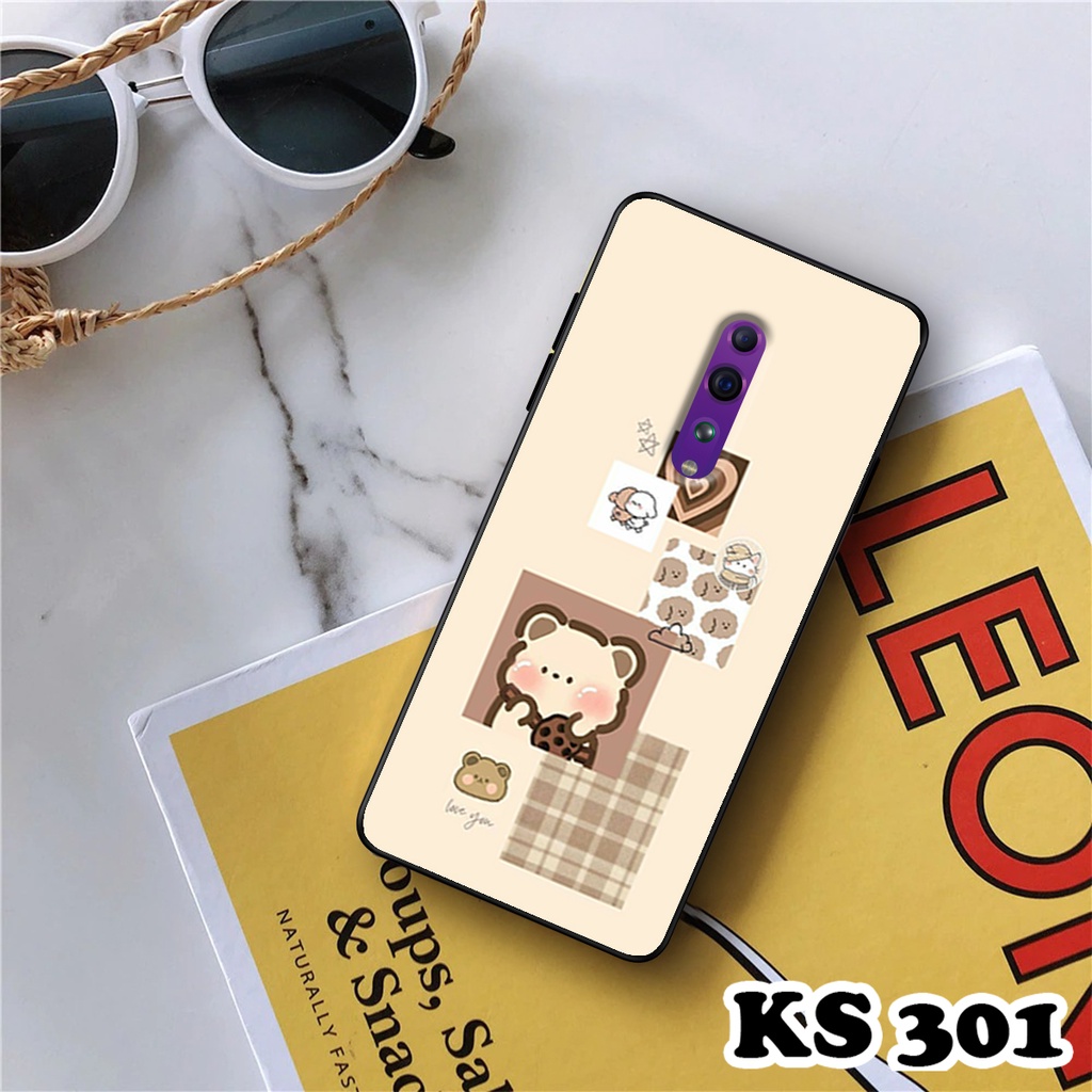 Ốp lưng Oppo Reno Z - Oppo Reno - Ốp in hình Gấu&amp;Thỏ siêu xinh - Lưng nhám viền TPU