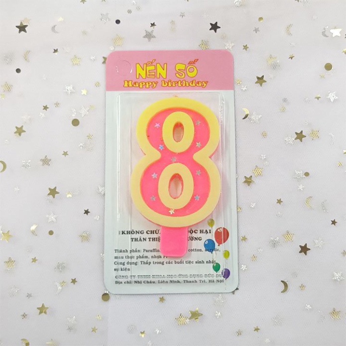 nến sinh nhật [FREESHIP❤️] nến số hồng sao hàng cao cấp