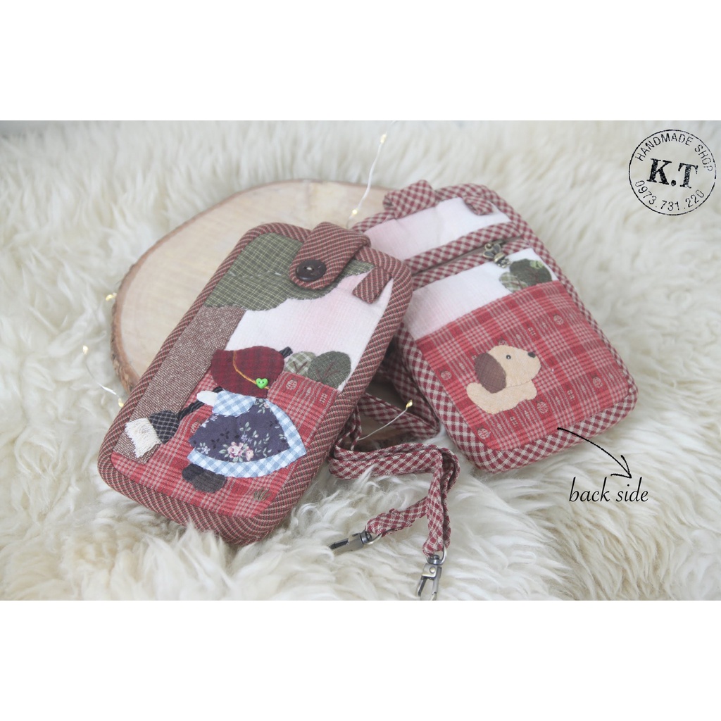 Túi đeo handmade vải Nhật may tay nghệ thuật ghép vải hoạ tiết vintage