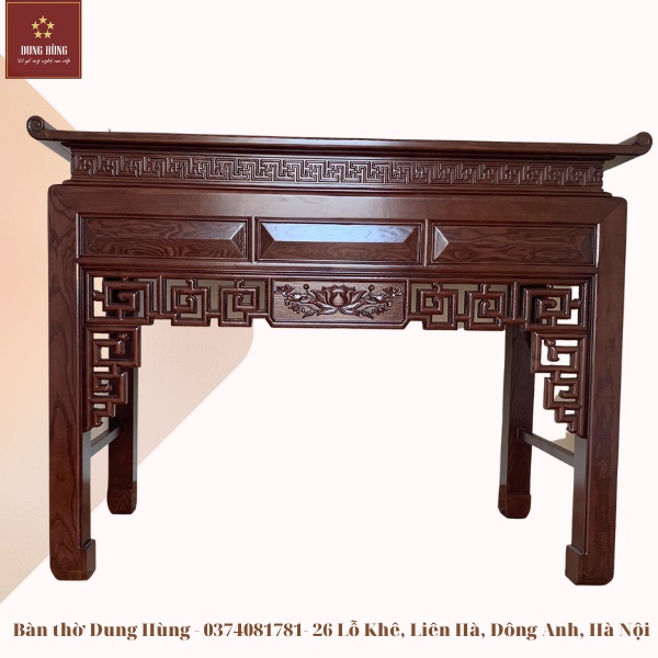 Án thờ gỗ chân 10 gỗ sồi cao cấp ( Loại gỗ thịt)