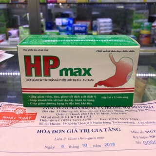 HP max viên uống hỗ trợ điều trị viêm loét dạ dày, tá tràng