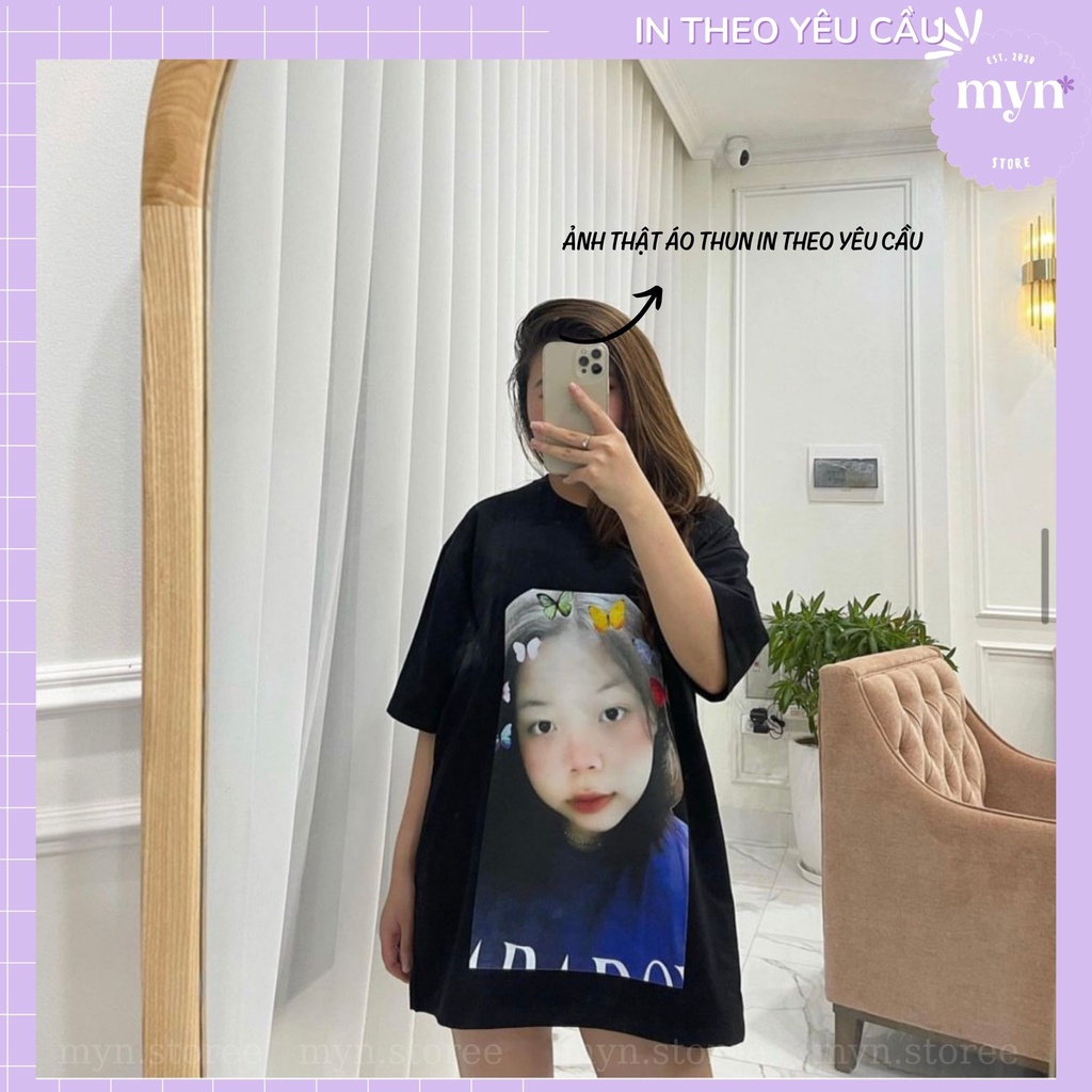 Áo Thun Đen In 1 Mặt, In Hình Theo Yêu Cầu Nam Nữ Đủ Size