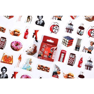 Hộp 46 stickers cảm hứng retro