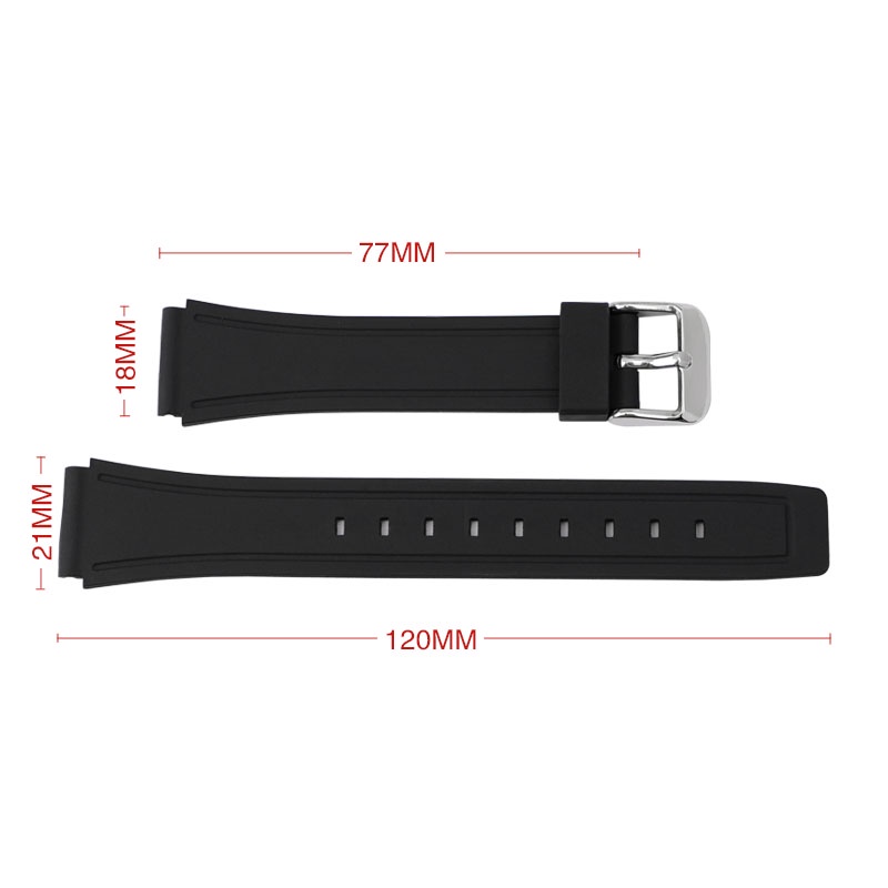 Dây Đeo Đồng Hồ Thể Thao Bằng TPU Mềm Màu Đen Cho Casio F-91W F84 F105 108 A158 A168 AE-1200 1300