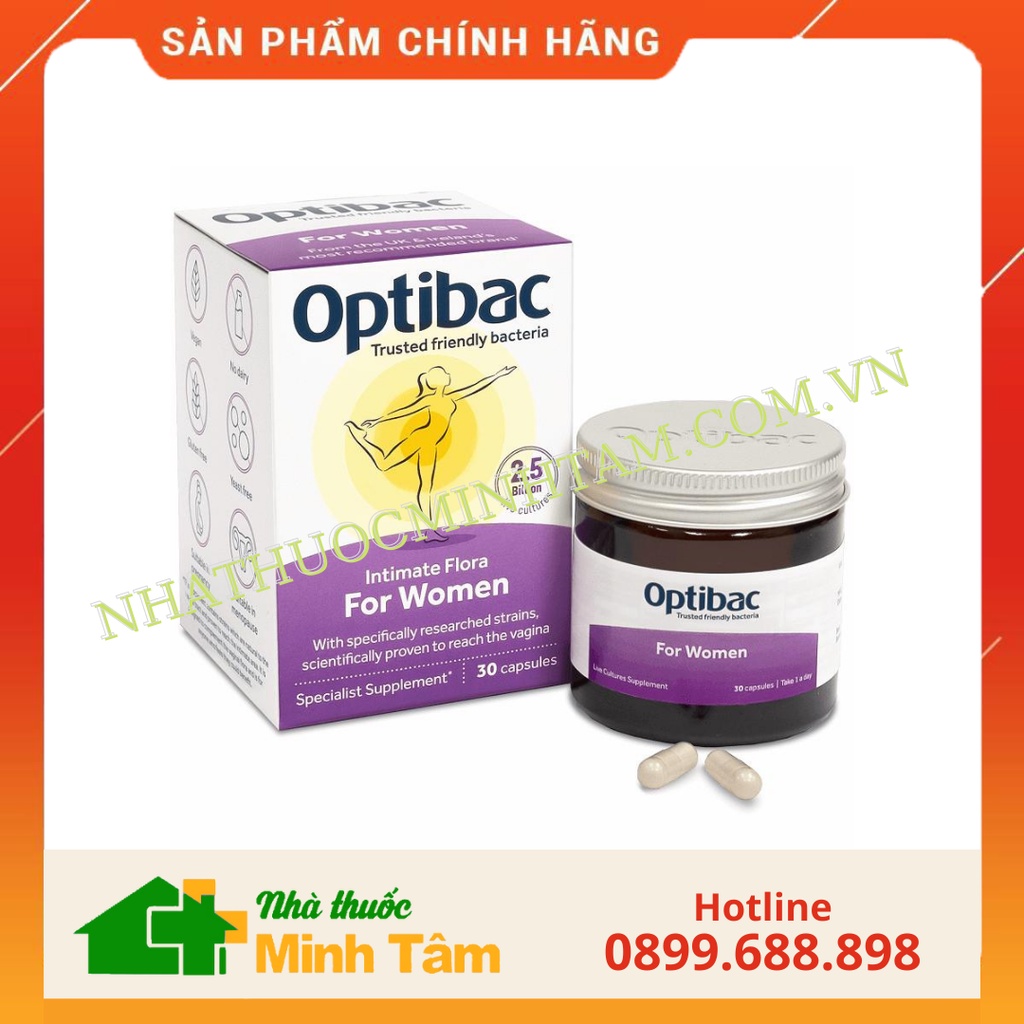 Men vi sinh Optibac Probiotics For Women, ngăn ngừa viêm nhiễm phụ khoa và đường tiết niệu cho phụ nữ [Hộp 30 viên]