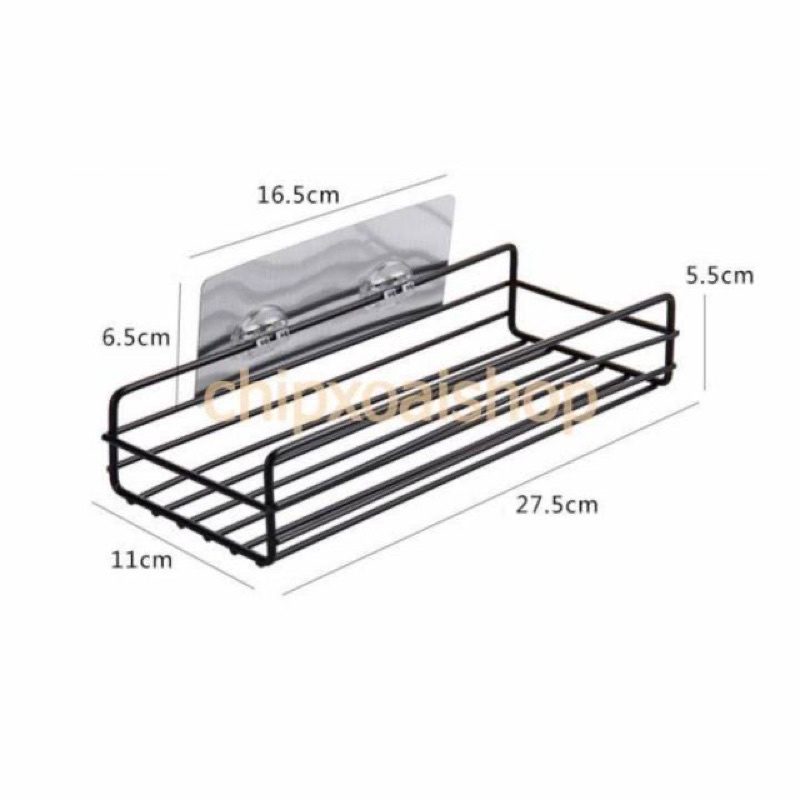 Kệ để đồ inox chữ nhật chống rỉ, kèm sẵn miếng dính