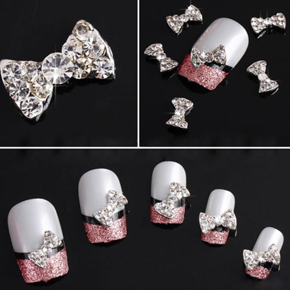 SOFTNESS Bộ 10 HạT ĐíNh Trang Trí MóNg HìNh Nơ 3D