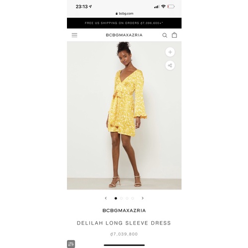 ĐẦM BCBGMAXAZRIA MÀU VÀNG