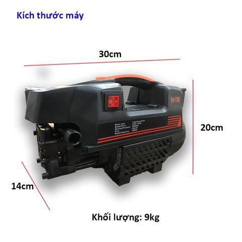 Máy rửa xe áp lực cao 200bar công suất 1800w chính hãng Etop XHT2B - Đi kèm bộ súng dây phun 15m