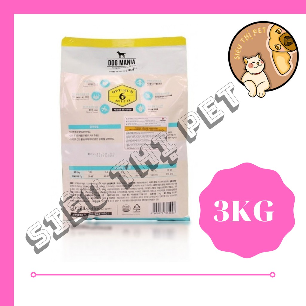 ( Siêu Ngon ) Dog Mania - Thức ăn hạt cho chó trưởng thành 3kg