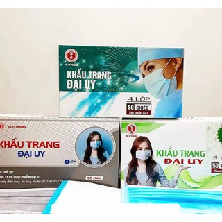 Khẩu trang y tế Đại Uy 4 lớp - hộp 50 chiếc tiêu chuẩn TCCS