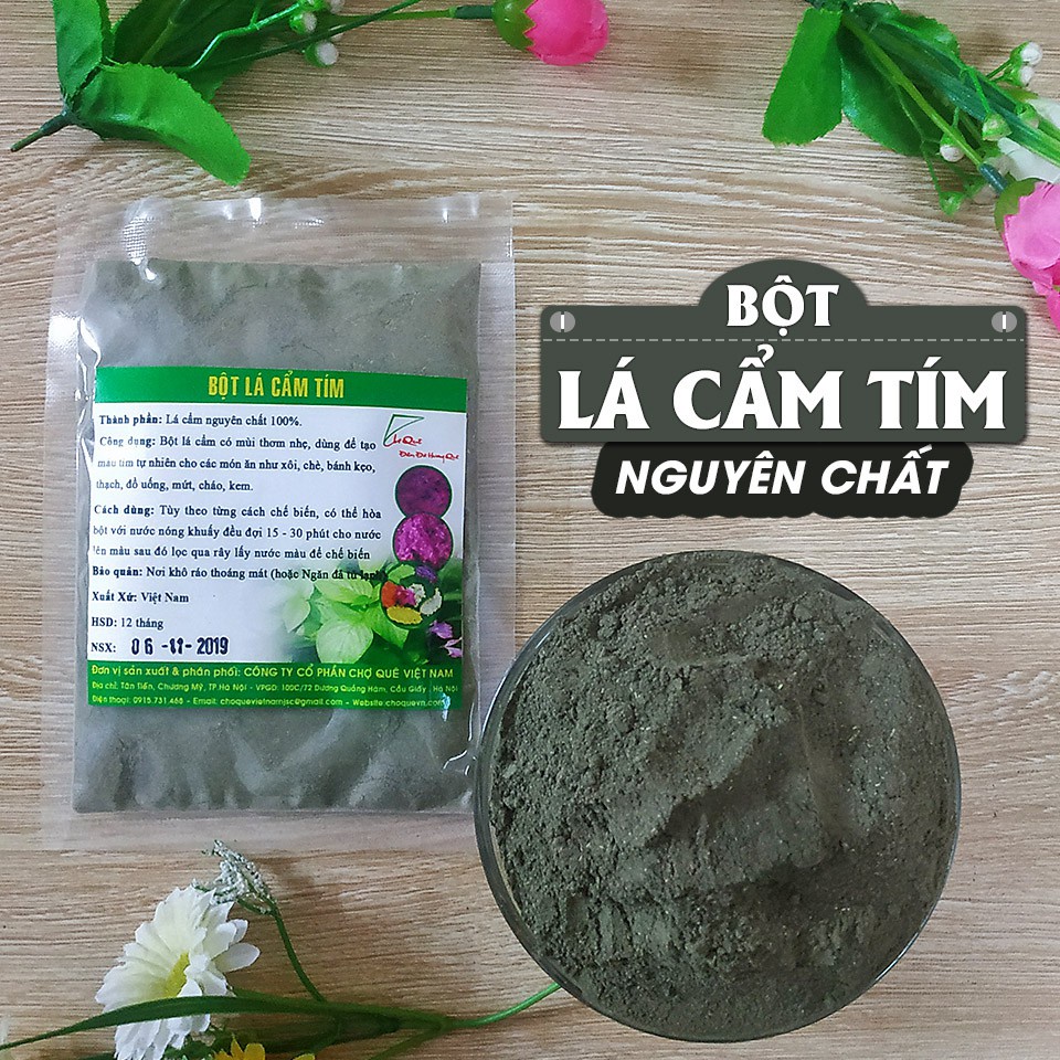 [Gói 50g] Bột lá cẩm tím nguyên chất 100% - Tạo màu tím tự nhiên cho xôi chè, bánh mứt
