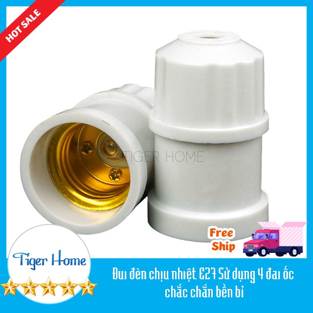 Đui đèn xoáy E27 Siêu Chắc Chắn Chịu Nhiệt độ cao an toàn Điện (Đui đèn led, đui đèn compact)