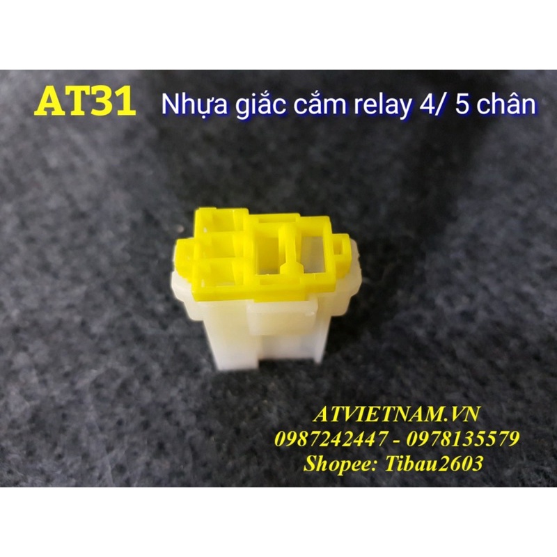 Giắc nhựa cắm chân Relay 4-5 chân màu trắng - AT31