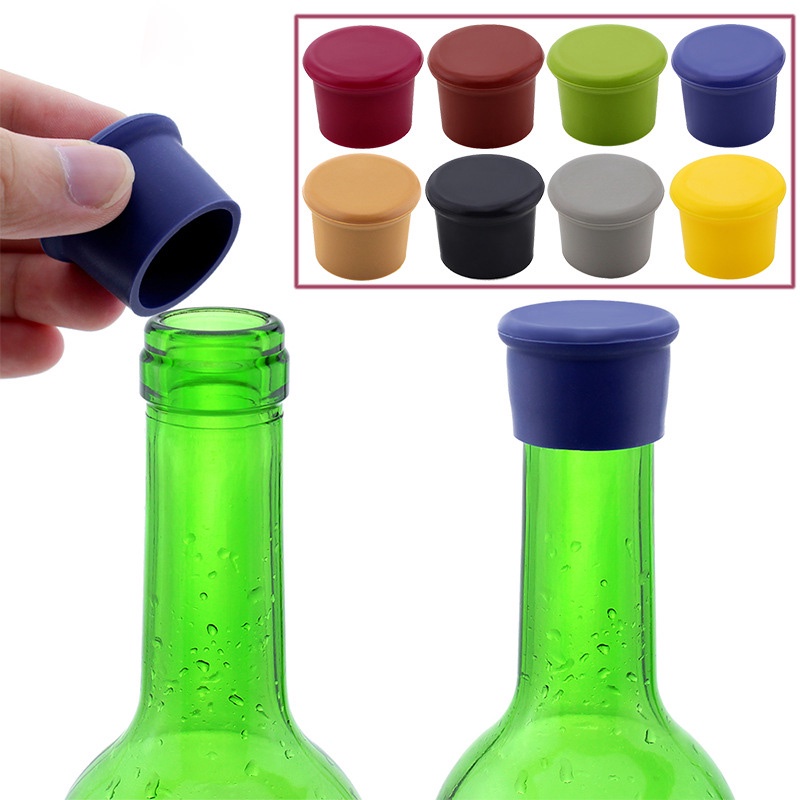 Bộ 5 Nắp Đậy Chai Rượu Bằng Silicone Chống Bụi Tiện Dụng
