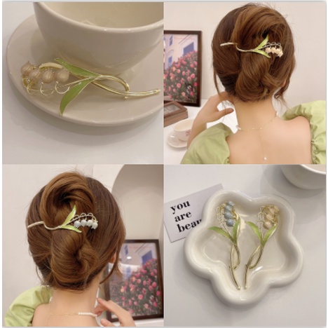 Kẹp Tóc Hình Hoa Lily / Chú Ếch / Cá Mập Bằng Kim Loại Cao Cấp Cho Nữ