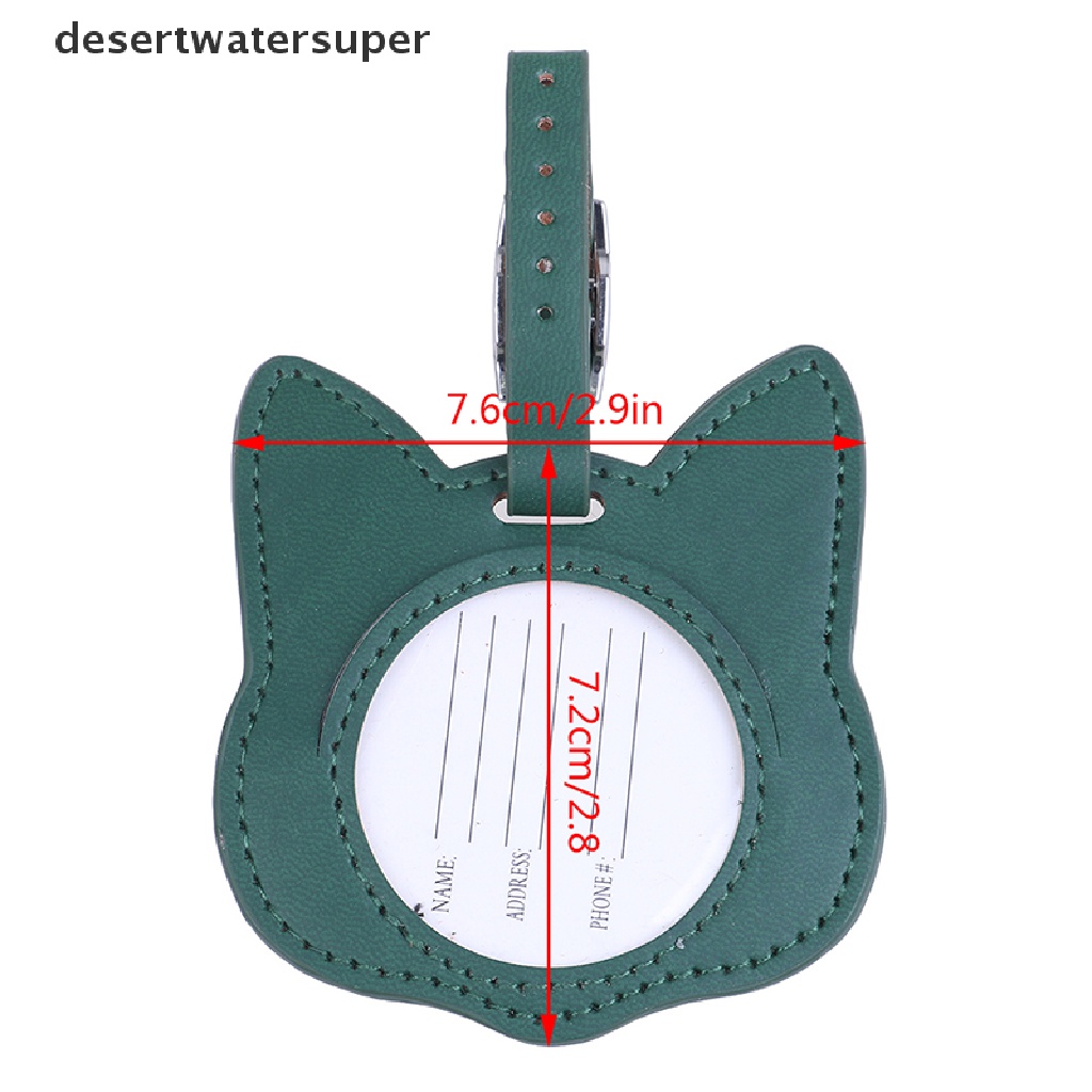 Thẻ Treo Hành Lý Hình Mèo Bằng Da Đáng Yêu