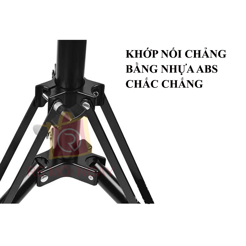 Chân Đèn Studio, chân đèn livestream, chân đèn flash, gấp gọn 50cm kéo cao 2m1