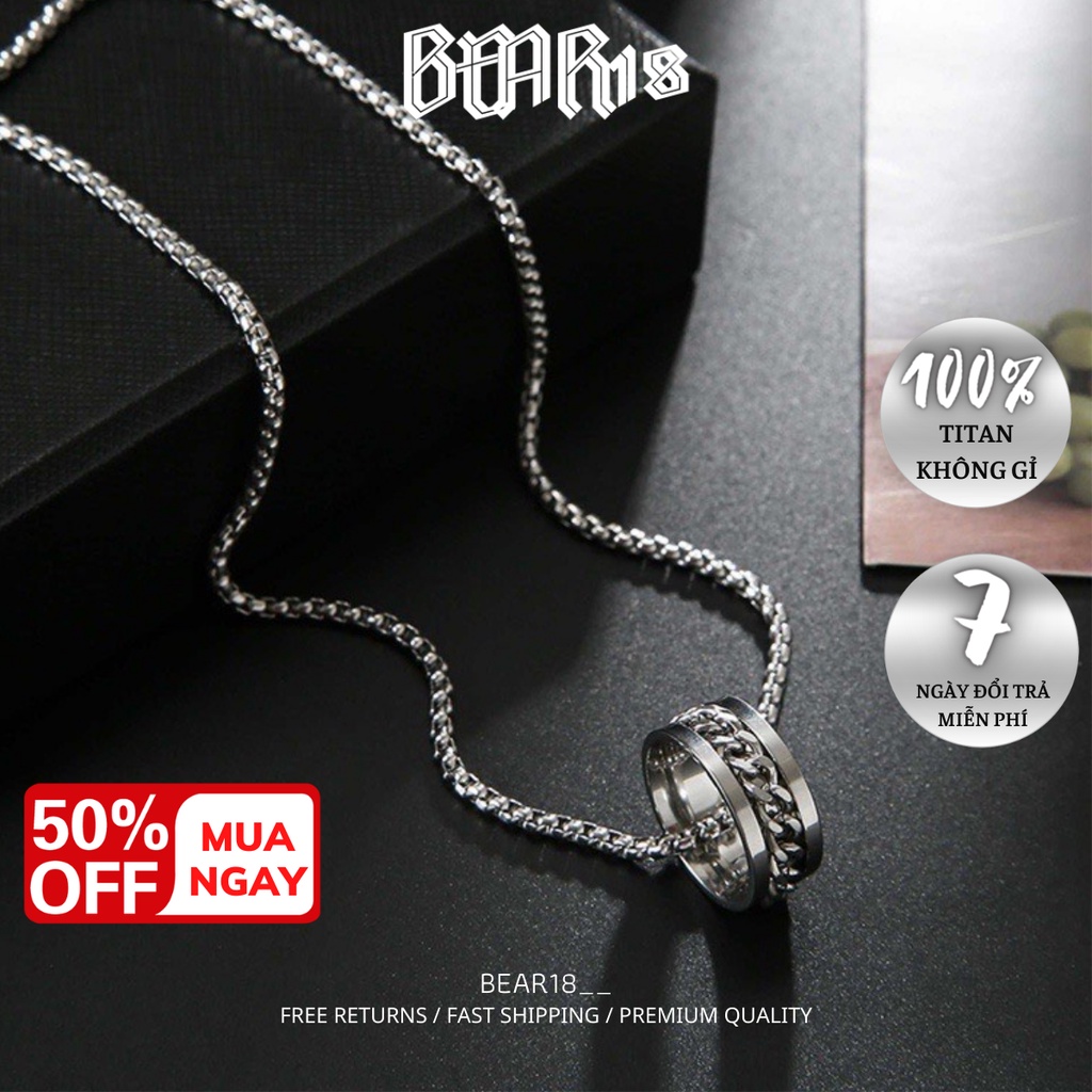 Dây chuyền - vòng cổ mặt chiếc nhẫn chất liệu thép titan không gỉ phong cách đơn giản unisex phù hợp nam và nữ