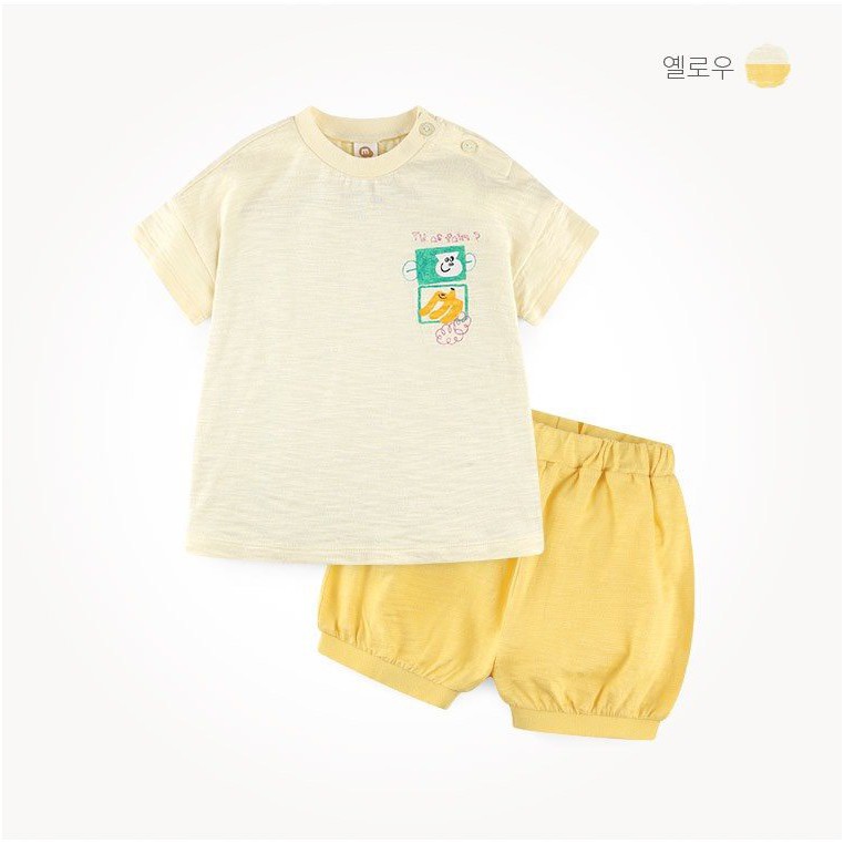 Bộ trẻ em cotton Milk Mile xuất Hàn hình chú khỉ