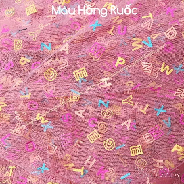 VẢI LƯỚI BẢNG CHỮ CÁI CUTE