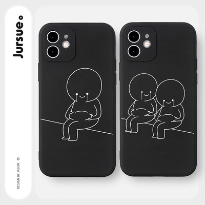 Ốp lưng JURSUE hoạt hình cặp đôi dễ thương đẹp cho iPhone 17 16 15 14 13 12 11 Pro Max SE 2020 X XR XS ip 8 7 Plus kute Y169