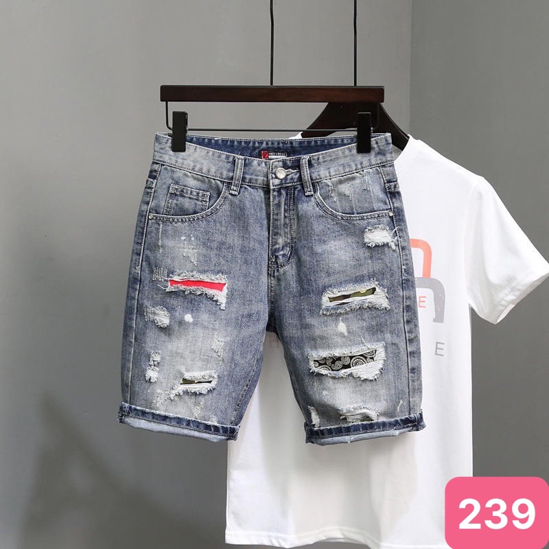 Quần short đùi jean nam xanh đậm không rách gối chất bò cao cấp co dãn 4 chiều cực đẹp, quần rin nam HD34