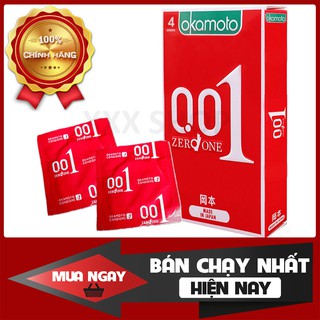 [Chính Hãng] Bao cao su OKAMOTO 0.01 Zero One siêu mỏng nhất thế giới - Hộp 4 cái
