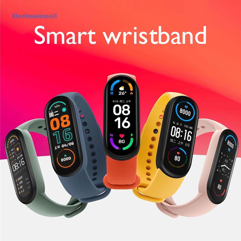 ElectronicMall01 2021 New M6 Fitness Tracker Sport Smart Watch Heart Rate Blood Pressure Monitor Wristband