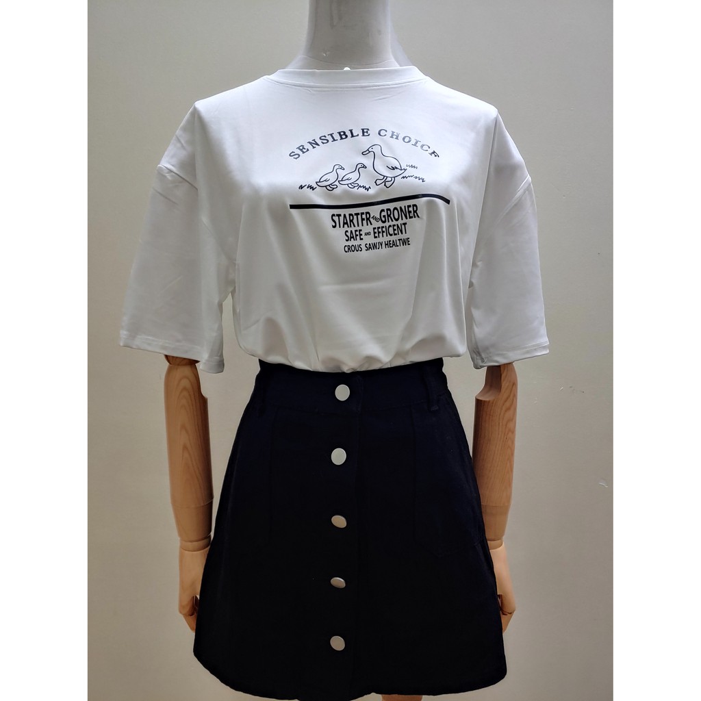 [Ảnh thật - SẴN] Chân Váy Đen Trắng Kaki Ngắn, Dáng Chữ A Cạp Cao, BigSize (Có Quần Trong) | BigBuy360 - bigbuy360.vn