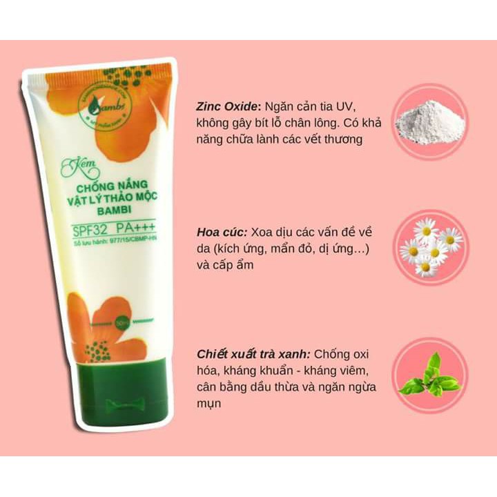 Kem Chống nắng Thảo mộc Bambi | BigBuy360 - bigbuy360.vn