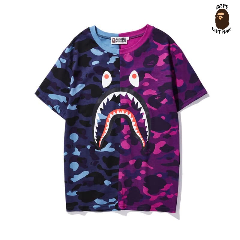 [Ảnh thật + FREESHIP] Tee Bape Shark Half Camo , Áo Thun Bape Cá Ngáo, Áo phông Bape Cá mập Bape chất Cotton VN | BigBuy360 - bigbuy360.vn