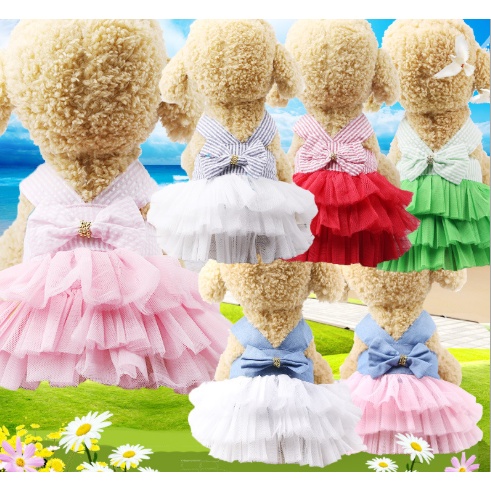 🐶🐱 VÁY ÁO CHO CHÓ MÈO MÙA HÈ NHIỀU KIỂU DÁNG SIZE XS-2XL