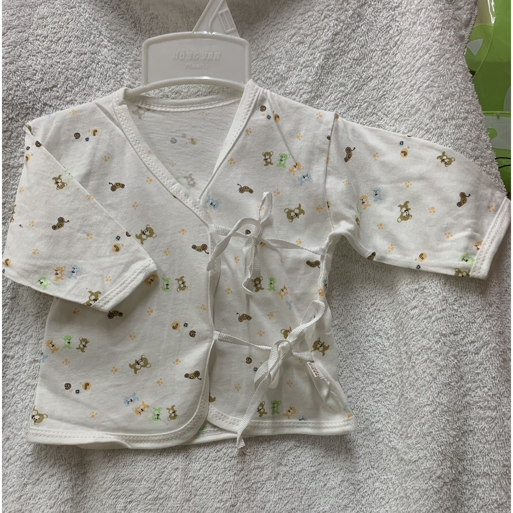 Áo cột dây tay dài cho bé sơ sinh 100% cotton