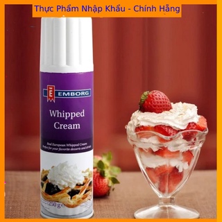 Kem dạng xịt whipped cream hiệu Emborg 250ml