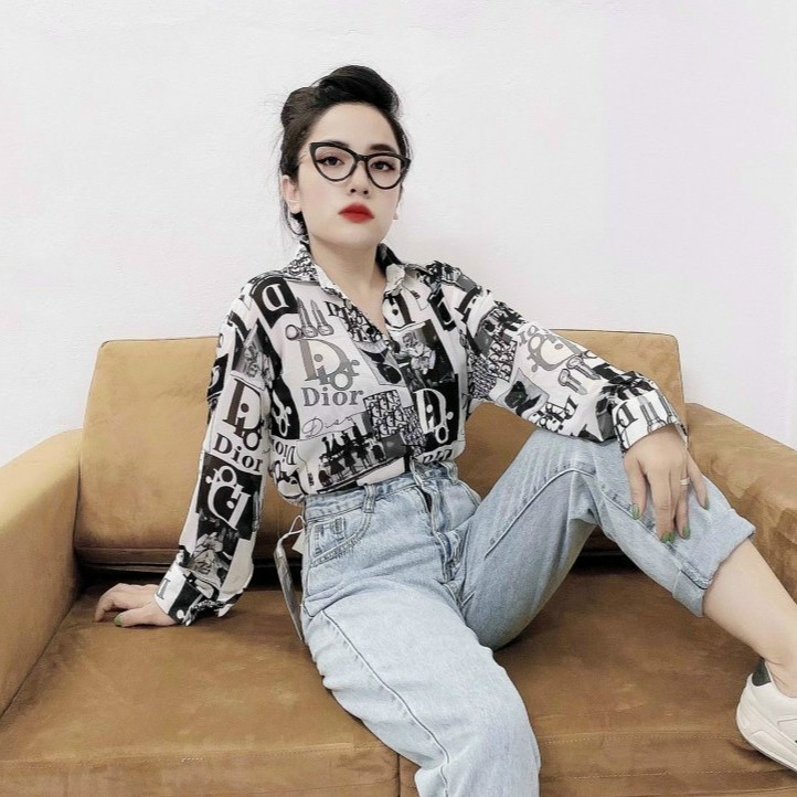 9 Mẫu Áo sơ mi nữ 3D lụa quảng châu loại 1 bao đẹp chất lượng y hình dành cho người dưới 58kg.