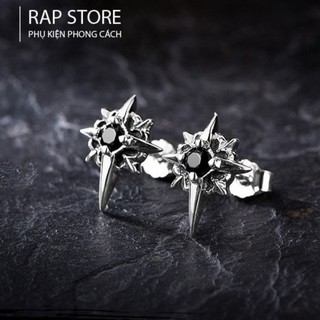Khuyên tai bạc nam nữ hình ngôi sao bắc đẩu kiểu đinh tán chất liệu titan phong cách cá tính-HT3