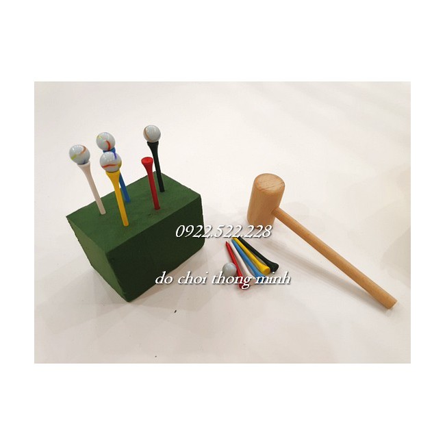 Bộ kỹ sư nhí đầy đủ búa gỗ đinh gỗ có XỐP đóng đinh - Đồ chơi thực hành cuộc sống