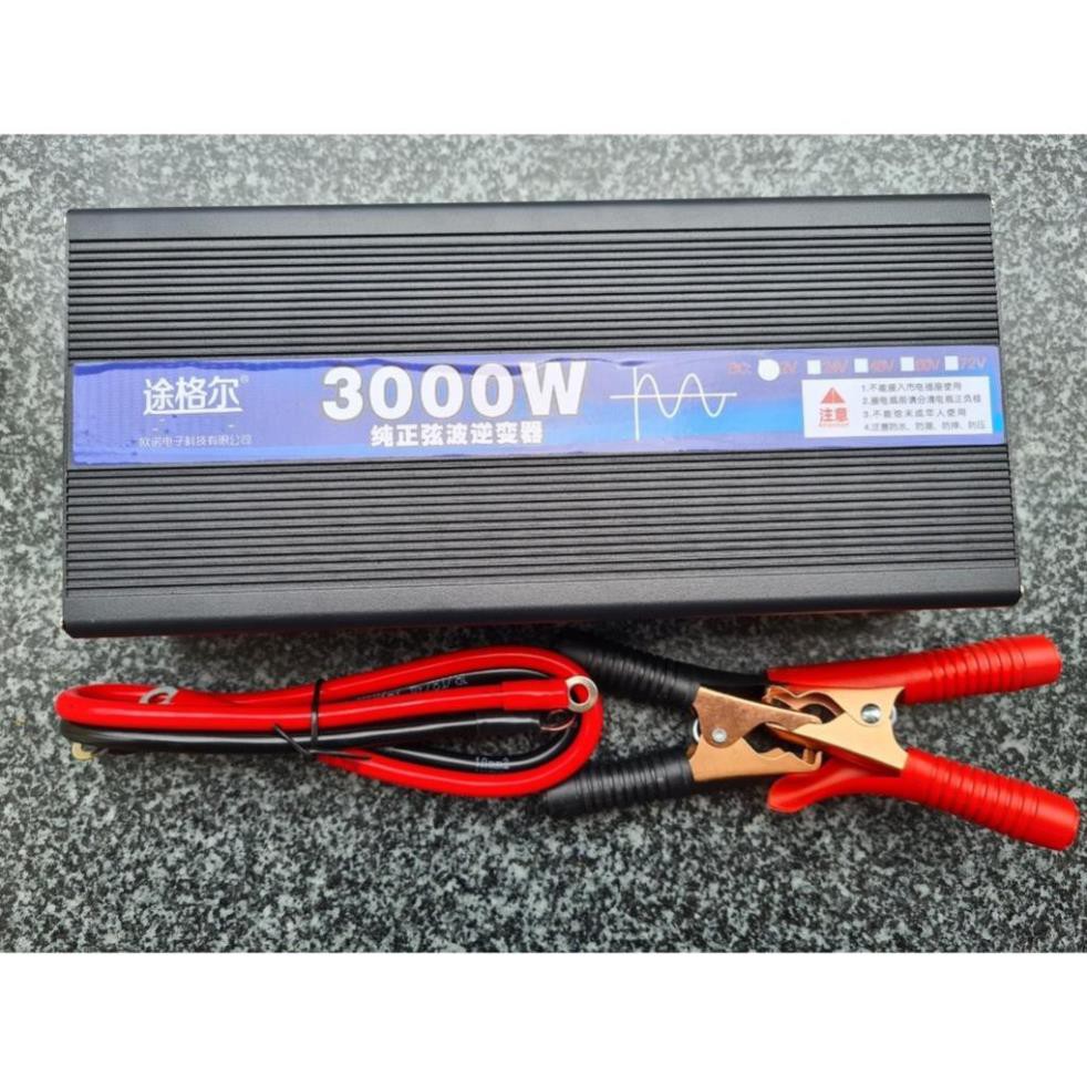 Bộ đổi nguồn 12v 220v công suất 3000w - Tặng kèm đôi kẹp