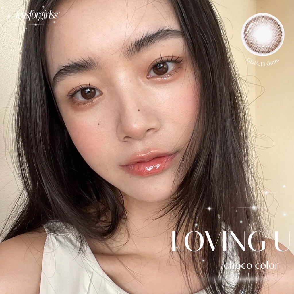Kính áp tròng nâu choco tự nhiên LOVING U CHOCO chính hãng OLENS | Hsd 3-6 tháng | Lens cận