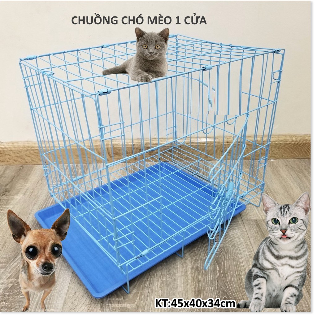 HCM- Lồng cho thú cưng dạng gấp gọn sơn tĩnh điện dùng để làm chuồng nuôi chó mèo Màu Ngẫu nhiên sd35 / sd45 sd50