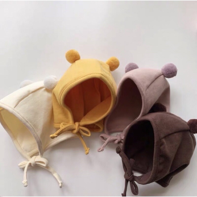 Mũ trùm đầu, che thóp đáng yêu cho bé