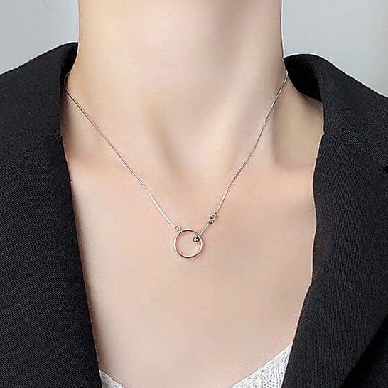Dây chuyền bạc 925 Dây Circle cá tính cho nữ Van jewelry V10163