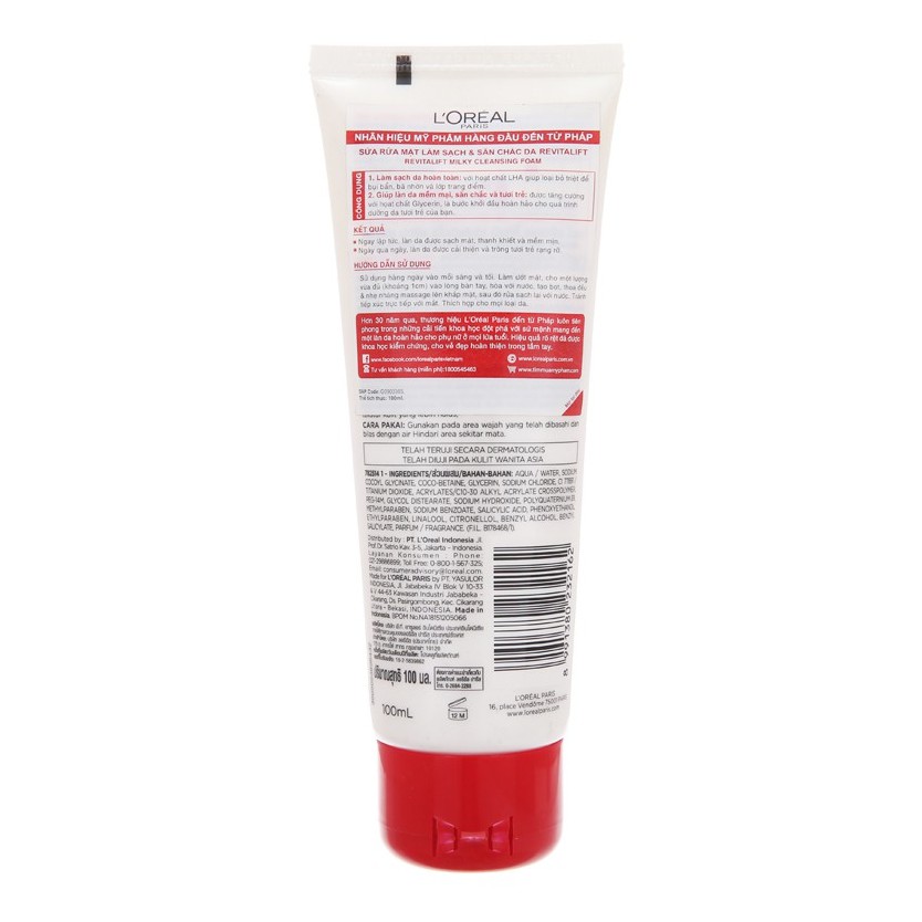 Sữa rửa mặt L'Oréal Revitalift làm sạch săn chắc da 100ml