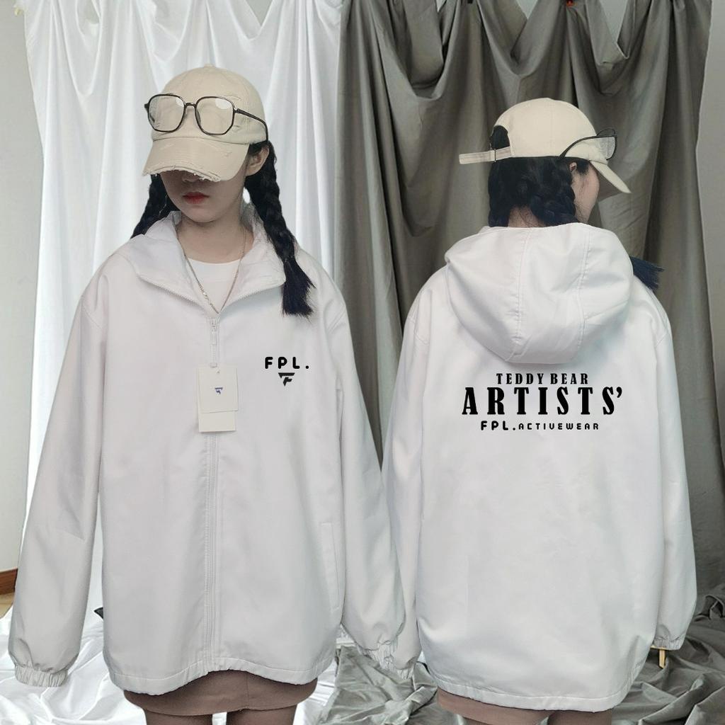 Áo khoác gió dù nam nữ unisex 2 lớp HADY 0394 Jacket in hình có mũ khóa kéo