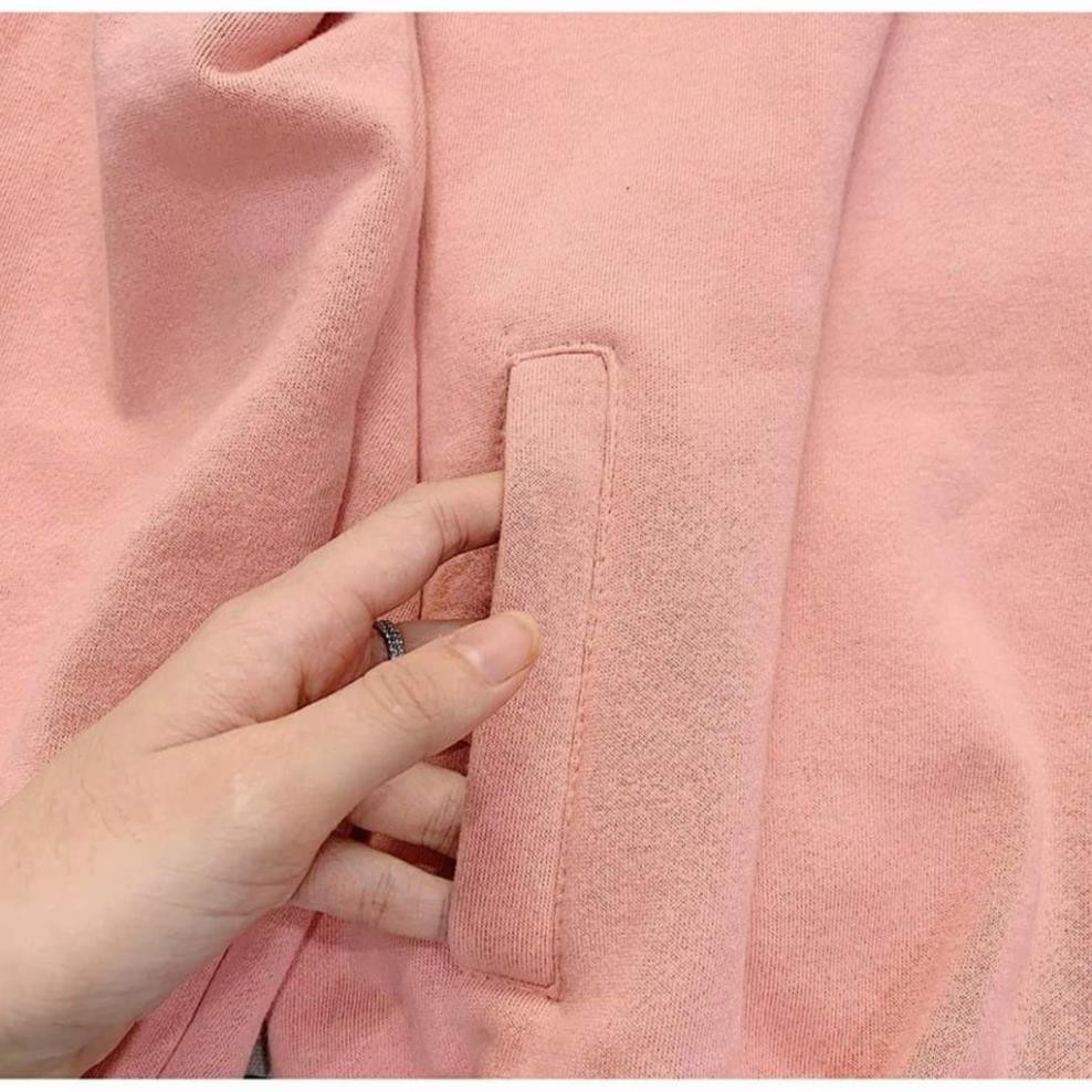 Áo Khoác Nỉ Nữ Có Dây Kéo Khoen Tròn Form Cánh Dơi Cao Cấp