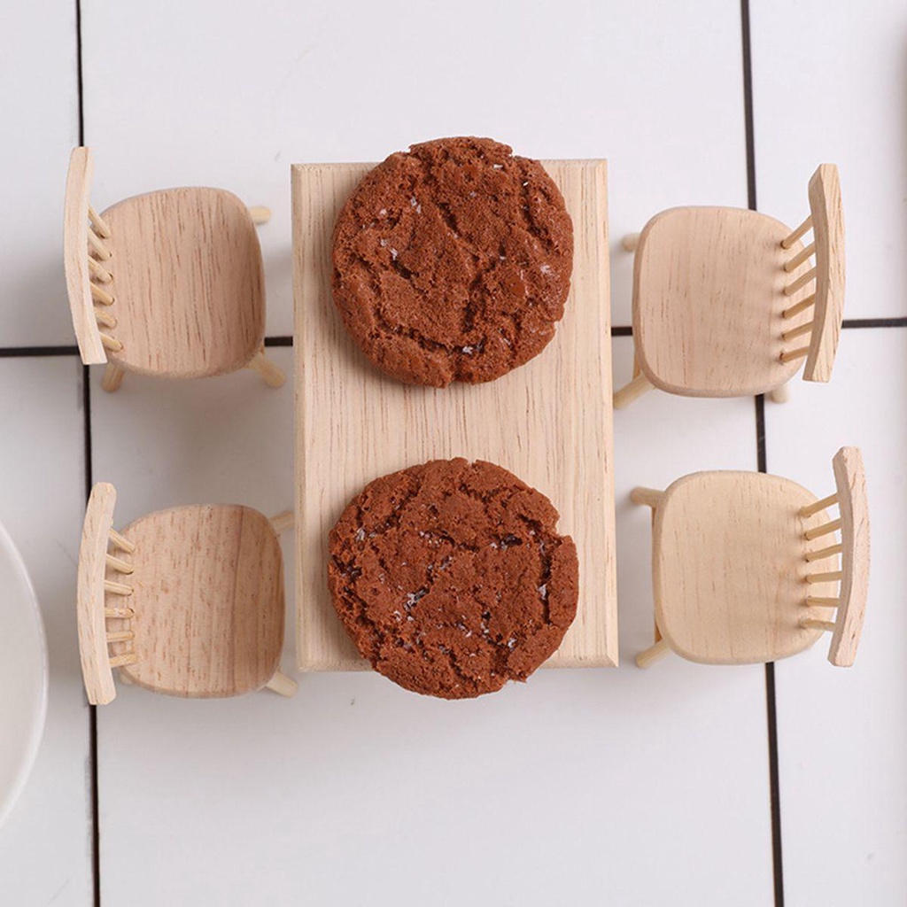 NICKOLAS Đồ trang trí Ngôi Nhà Búp Bê Mini Bằng Gỗ Dùng Để Trang Trí Phòng Ăn