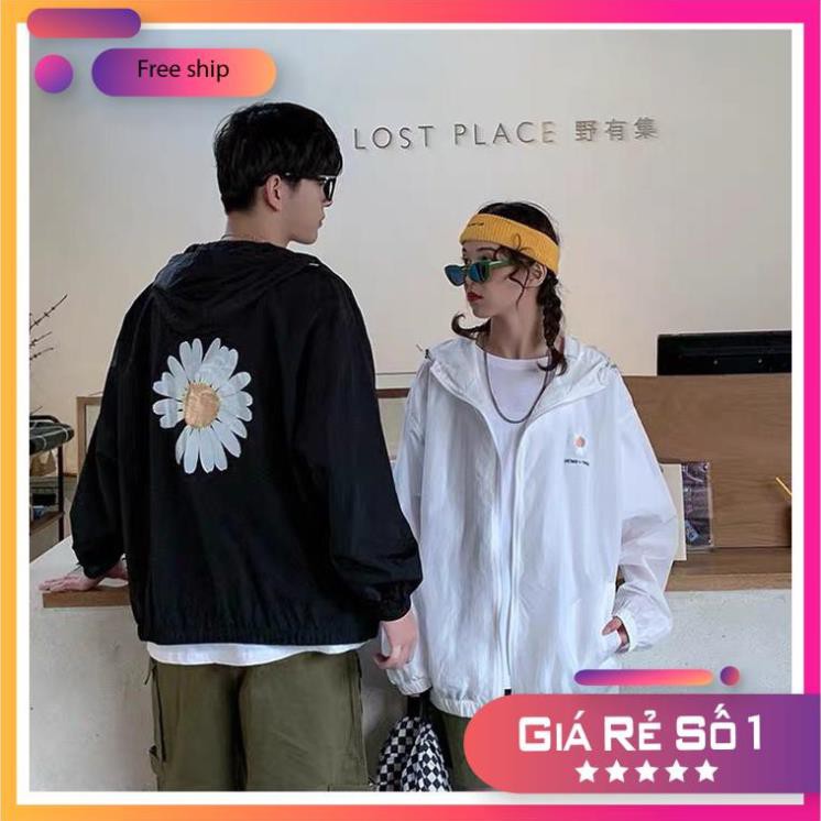 [ÁO KHOÁC NỮ,NAM] Áo Khoác Dù 2 Lớp Hình Bông Cúc Free Size 65kg AK27 | BigBuy360 - bigbuy360.vn