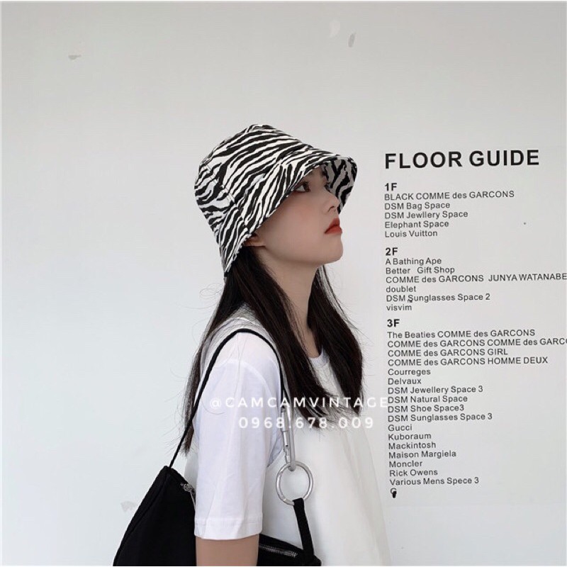 mũ bucket nam nữ, nón bucket hoạ tiết ngựa vằn cổ điển vintage cá tính unisex cao cấp