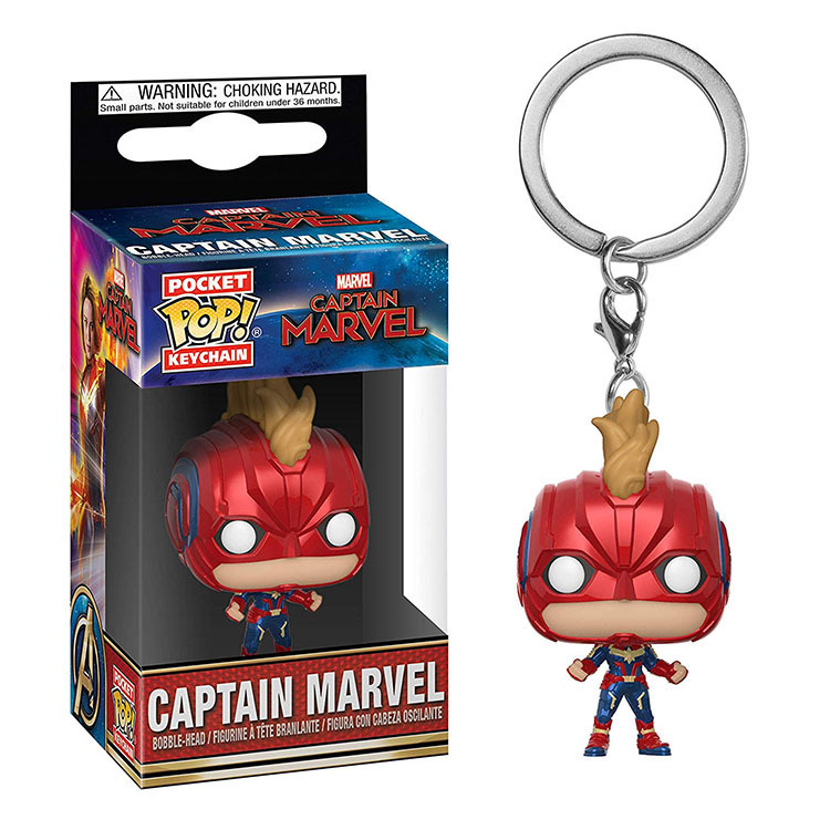 Funko Pop Avengers 4 Captain Marvel Orange Cat Hand-made Keychain Pendant Toy Gift Car Keychain Movie Game Animation Peripheral